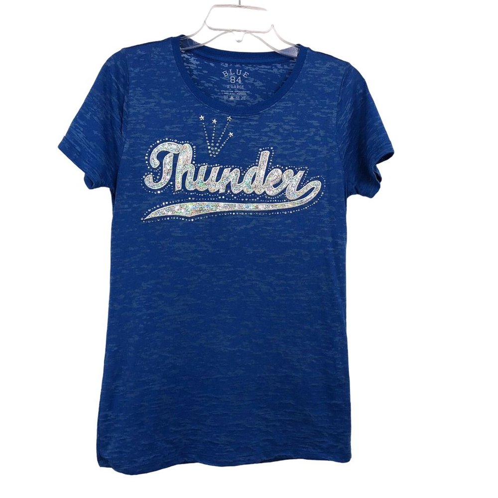 Blue 84 T-Shirt Womens XL Used Sparkly Thunder